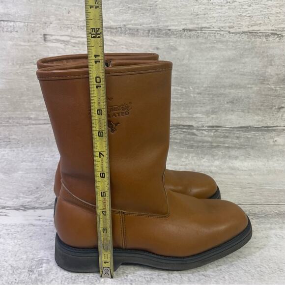 Fin & Feather Insulated Boots Brown Leather Size 8 USA Made Zipper Tan Hunting - Picture 3 of 10